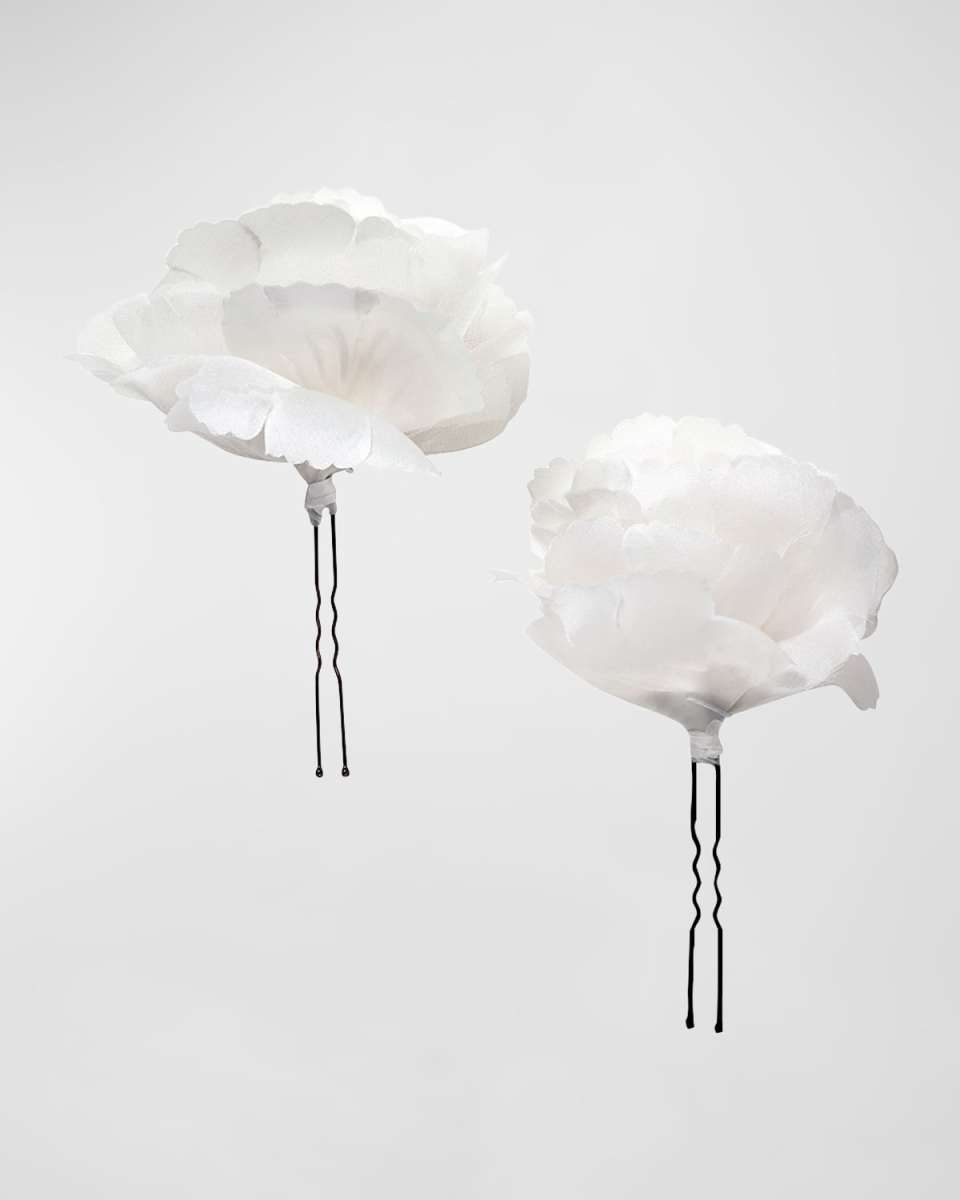 Peony Silk Hairpins, Set of 2
