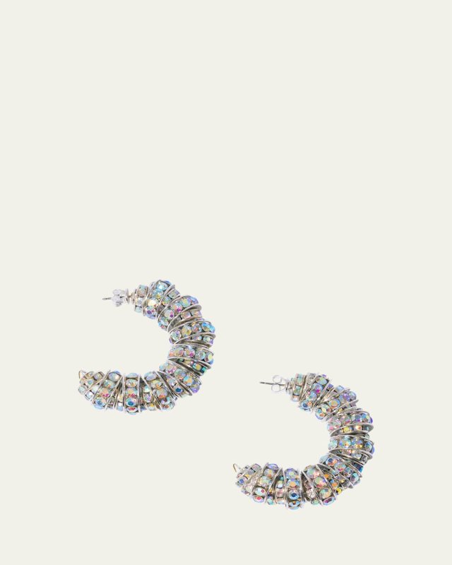 Fat Crystal Hoop Earrings