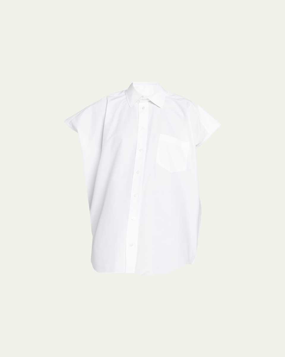 Oversized Button-Down Poplin Shirt