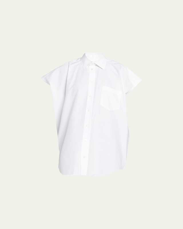 Oversized Button-Down Poplin Shirt