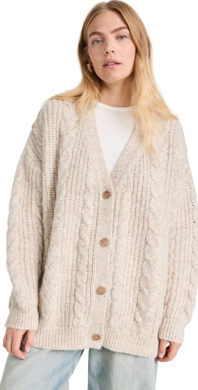 Jenni Kayne Cable Cocoon Cardigan Oatmeal