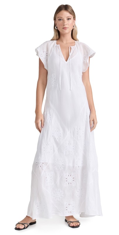 rag & bone Delancy Embroidered Dress White