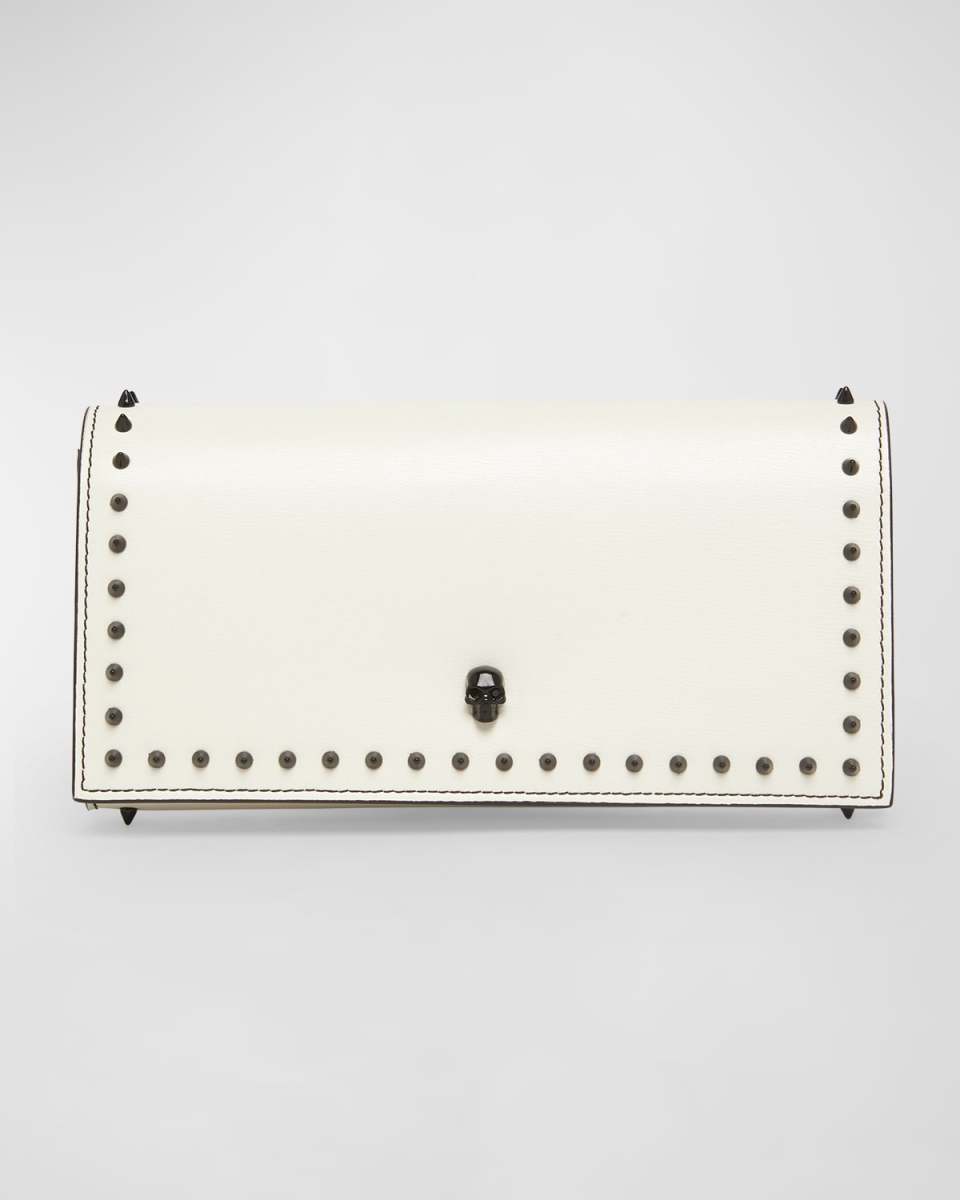 Skull Spike Leather Wallet on Chain