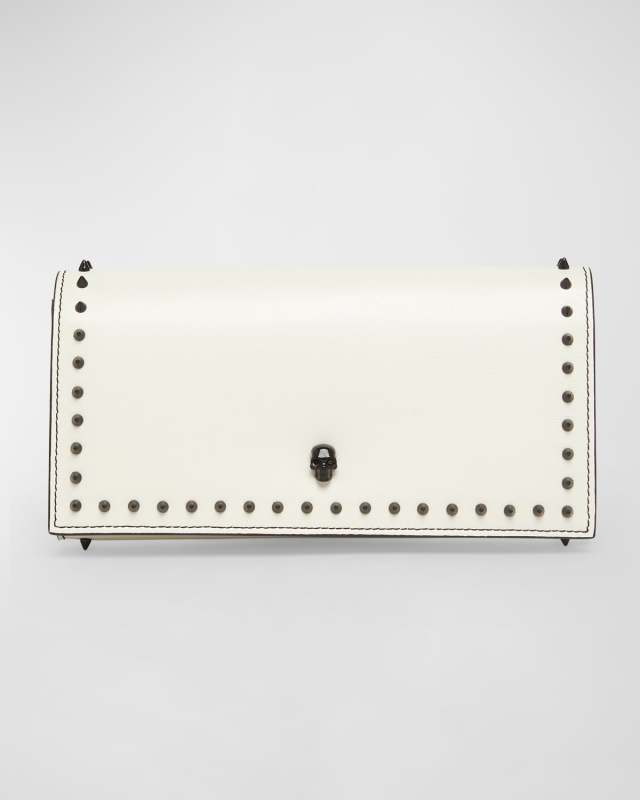 Skull Spike Leather Wallet on Chain
