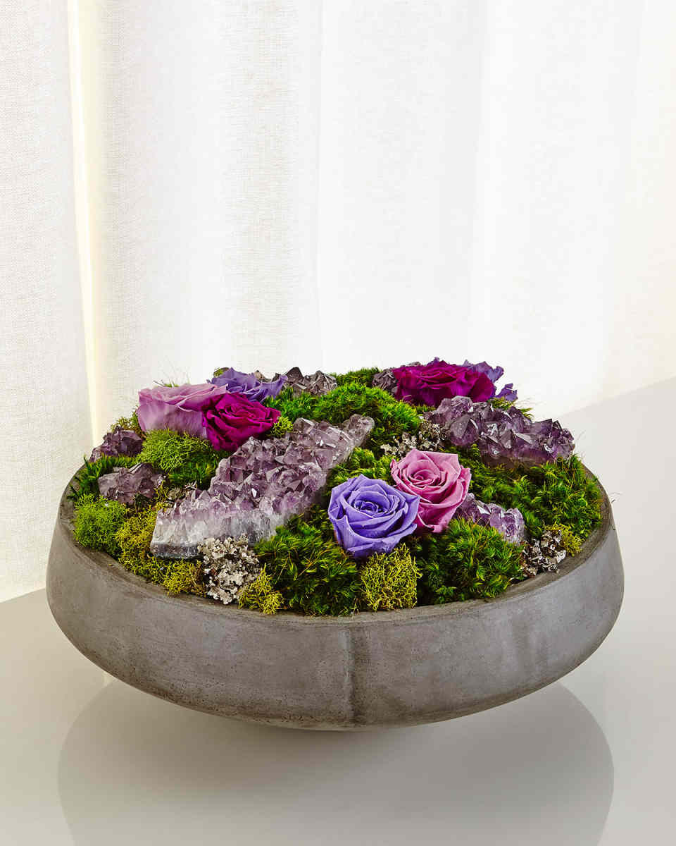 Concrete Bowl Preserved Rose