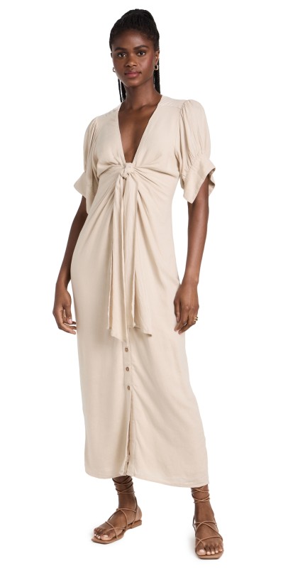 Free People Vintage Summer Midi Dress Stone Cold