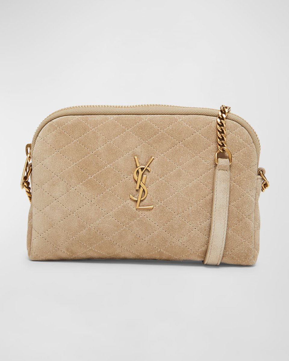 Gaby Mini YSL Crossbody Bag in Quilted Suede