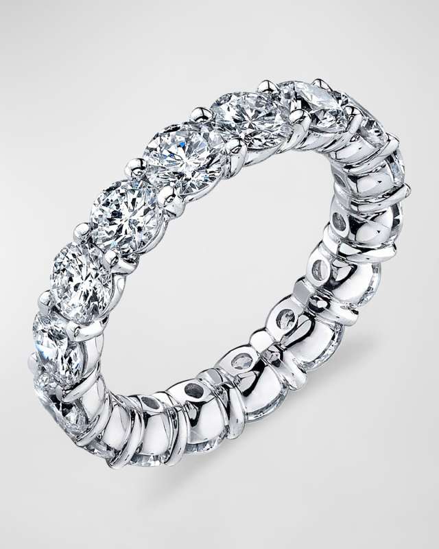Large Platinum Eternity Band with Round Diamonds, 3.20ct