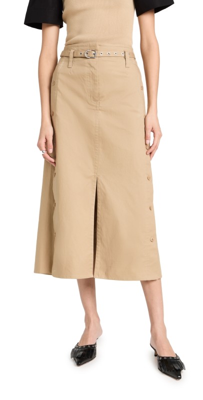 3.1 Phillip Lim Utility Skirt W Side Button Placket Khaki