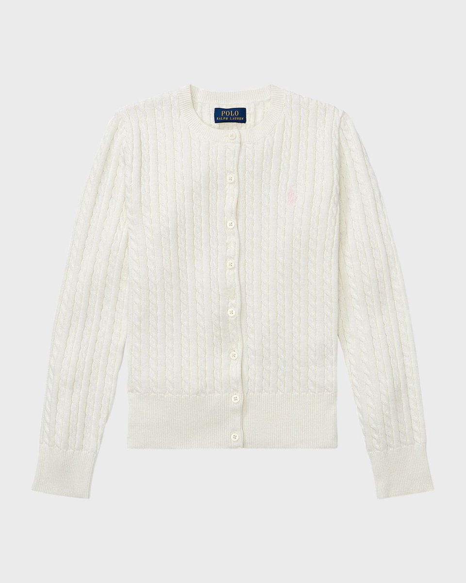 Girl's Mini Cable-Knit Cardigan, Size S-XL
