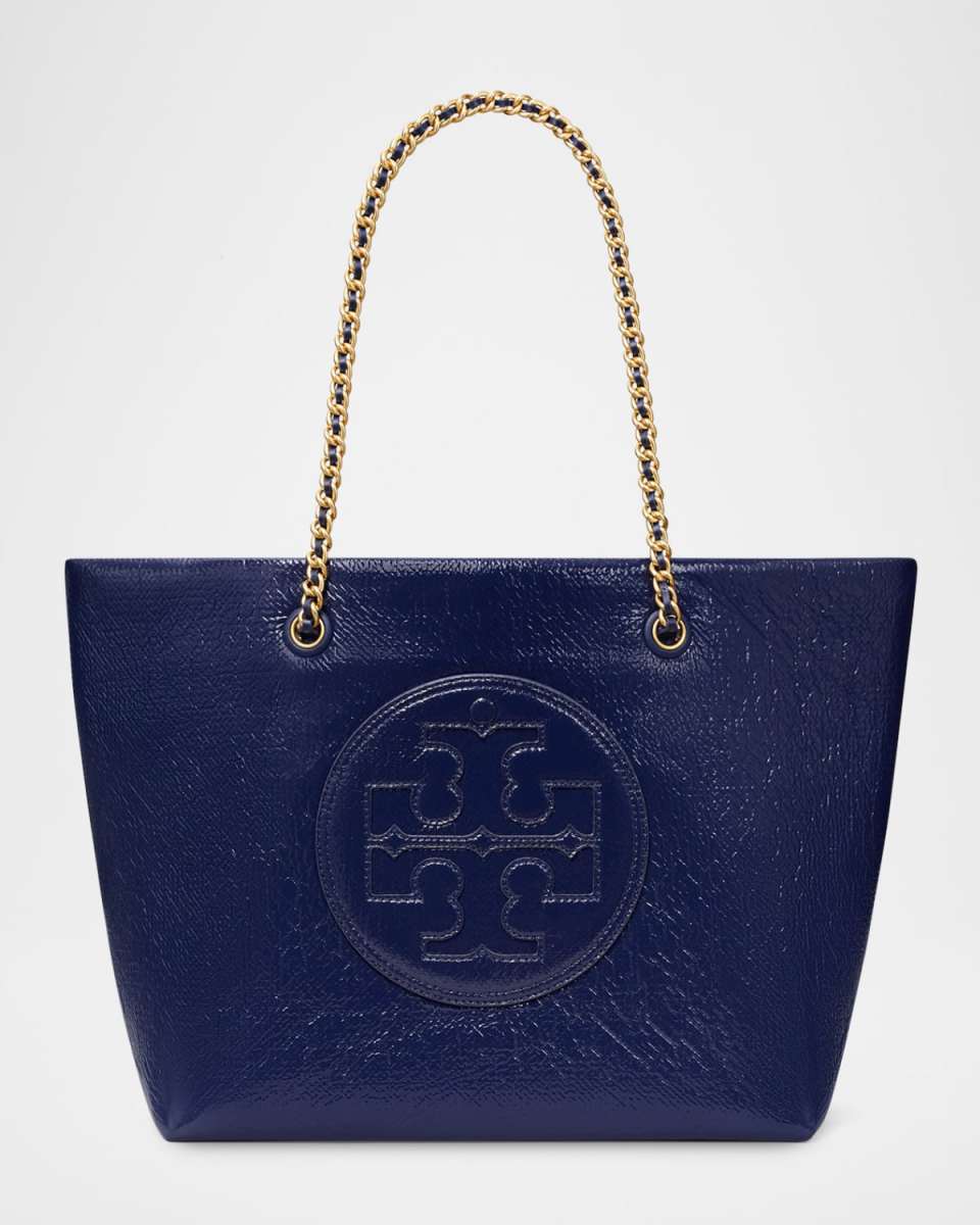 Ella Crinkled Patent Chain Tote Bag