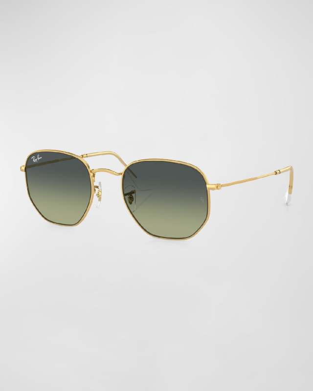 Gradient Metal Round Sunglasses