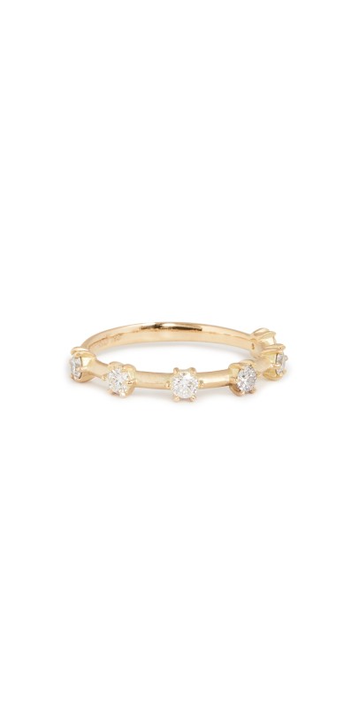 Jade Trau 18k Small Kismet Band Halfway RIng Yellow Gold