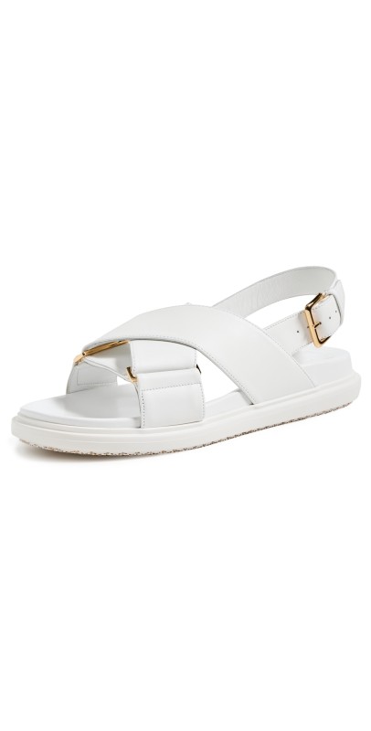 Marni FB Criscross Sandals Lily White