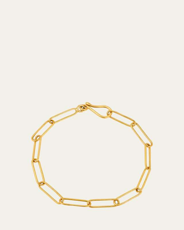 Paperlink Bracelet With Tourmaline Tear 3 ct. 22K Gold