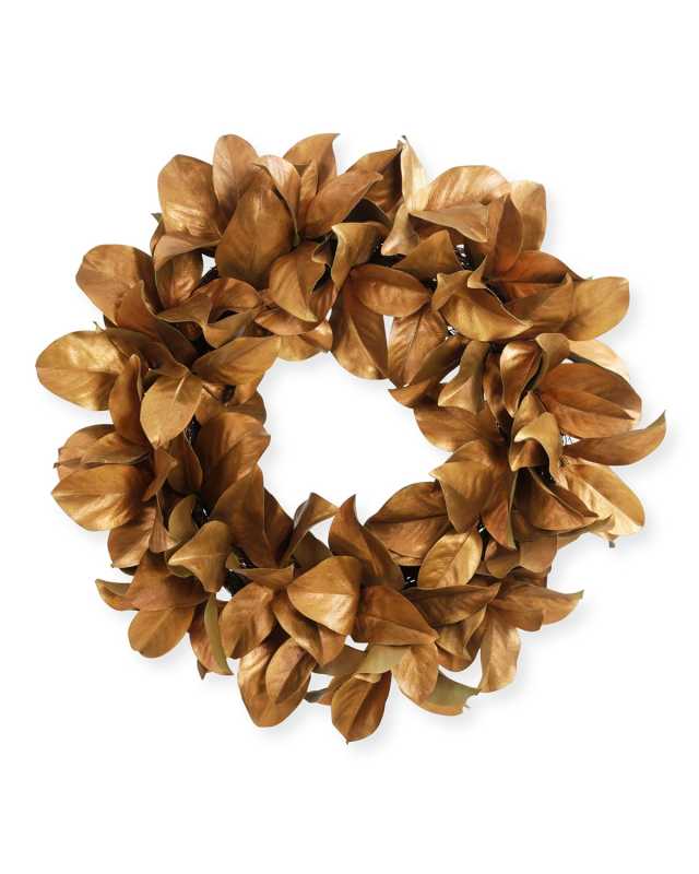 30" Magnolia Gold Leaf Wreath