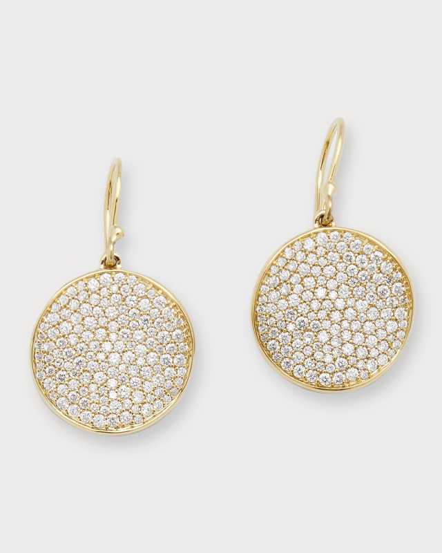 Medium Flower Drop Earrings in 18K Gold with Diamonds