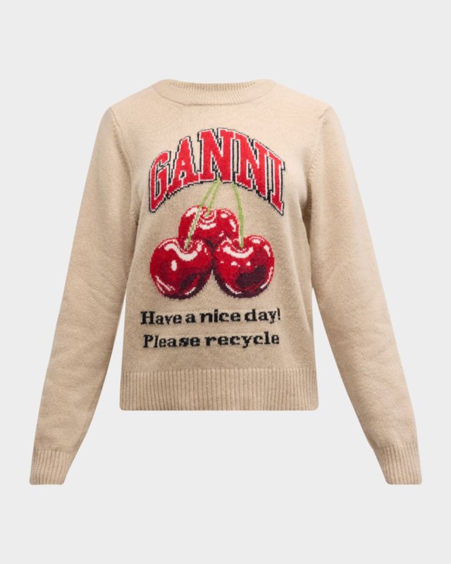 Graphic Wool Cherry Crewneck Sweat