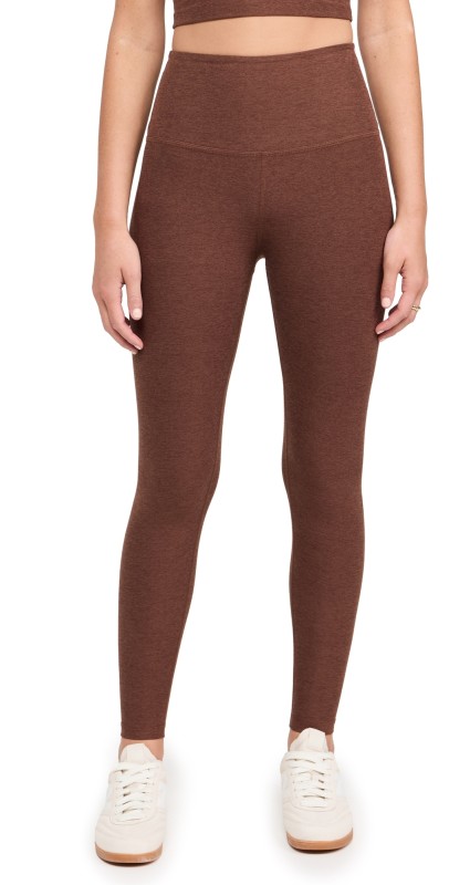 Beyond Yoga Spacedye Caught in the Midi High Waisted Leggings Bold Mocha Heather
