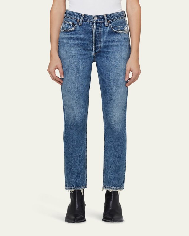 Riley High-Rise Straight Crop Jeans