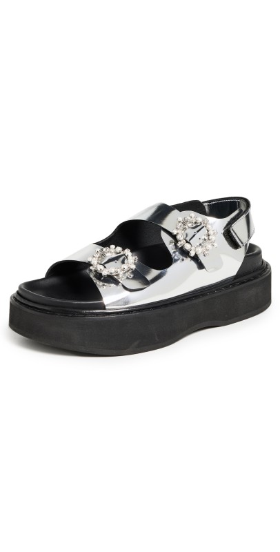 Simone Rocha Platform Sandals With Buckle Silver
