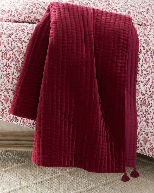 Quilted Velvet Throw, 50" x 70"