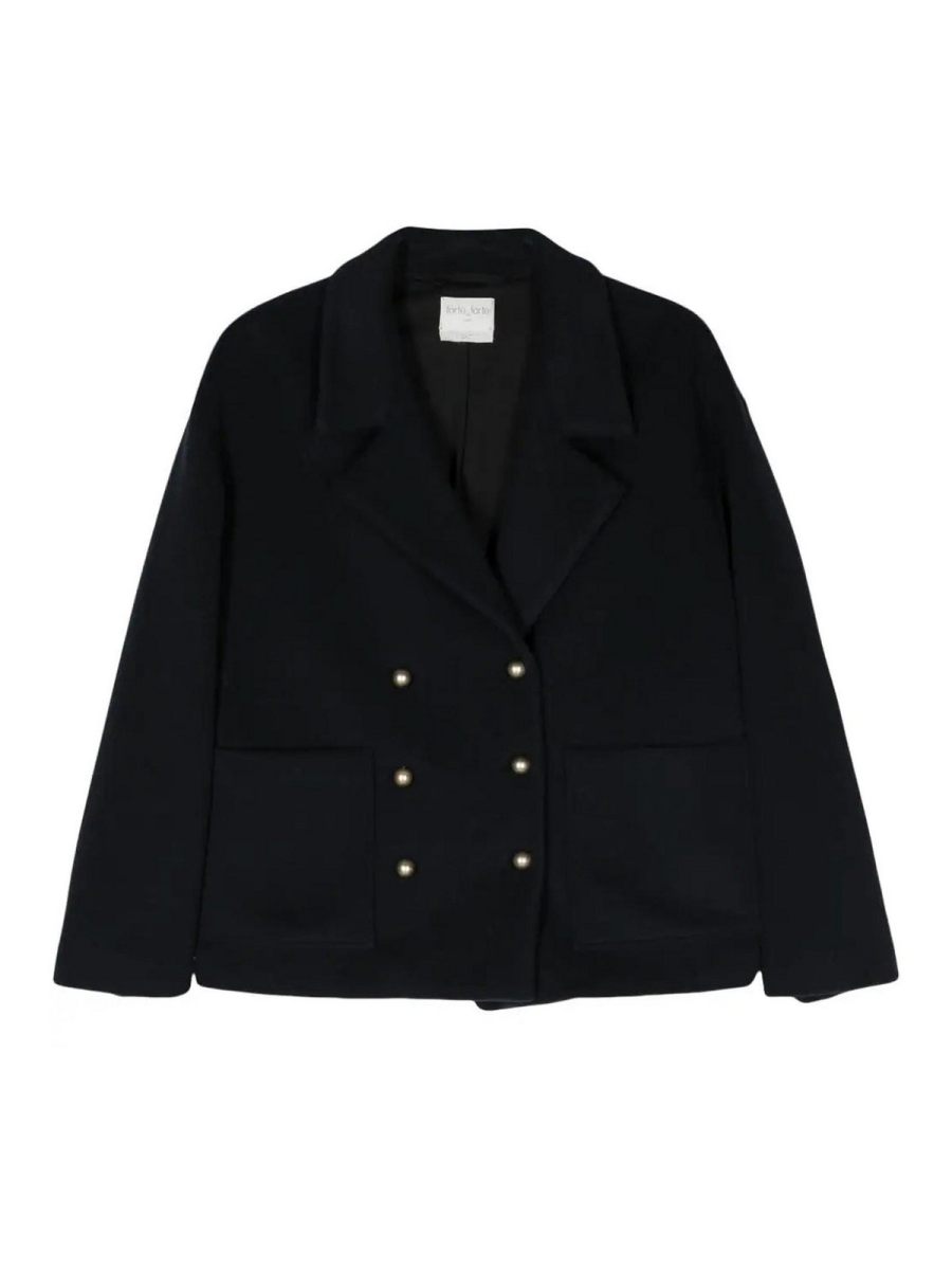 Forte Forte Manteau Court - Bleu