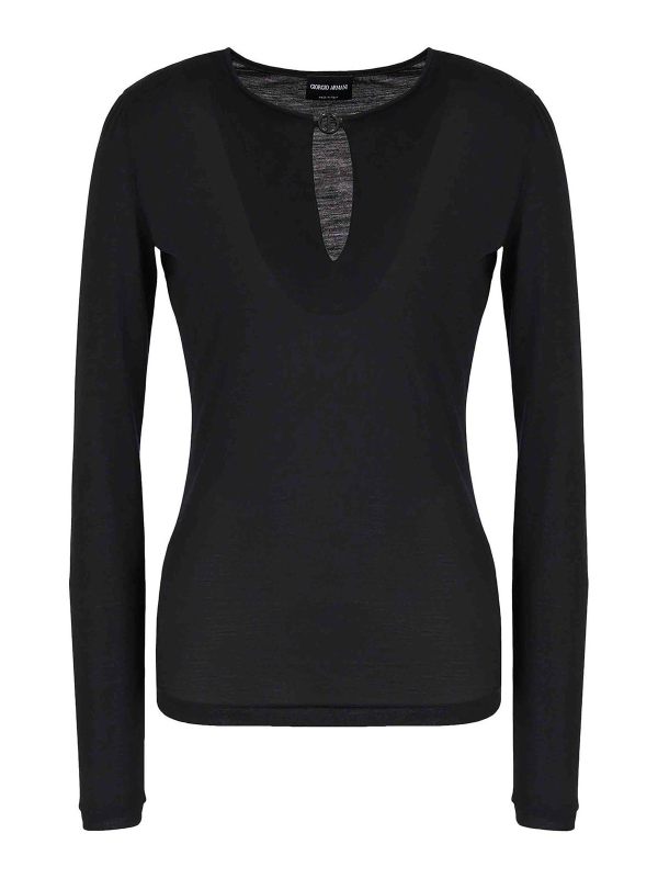 Giorgio Armani Pull Col Bateau - Noir