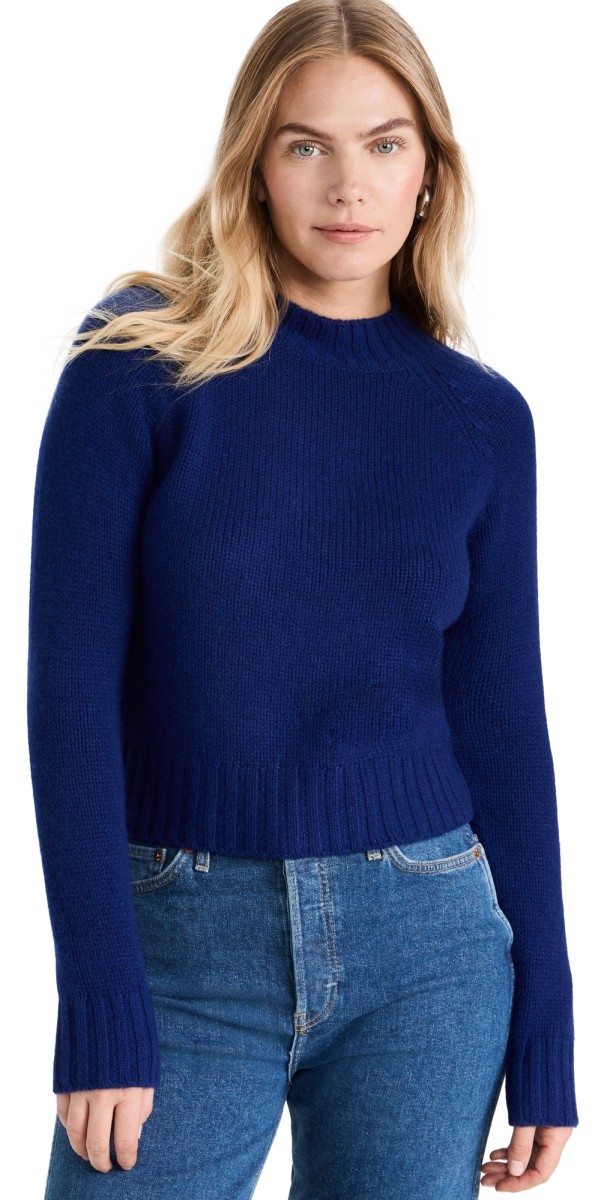 Vince Raglan Sleeve Crew Cashmere Sweater Caspian