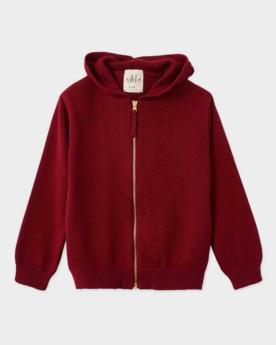 Kid's Hooded Cotton Cardigan, Size Newborn-6
