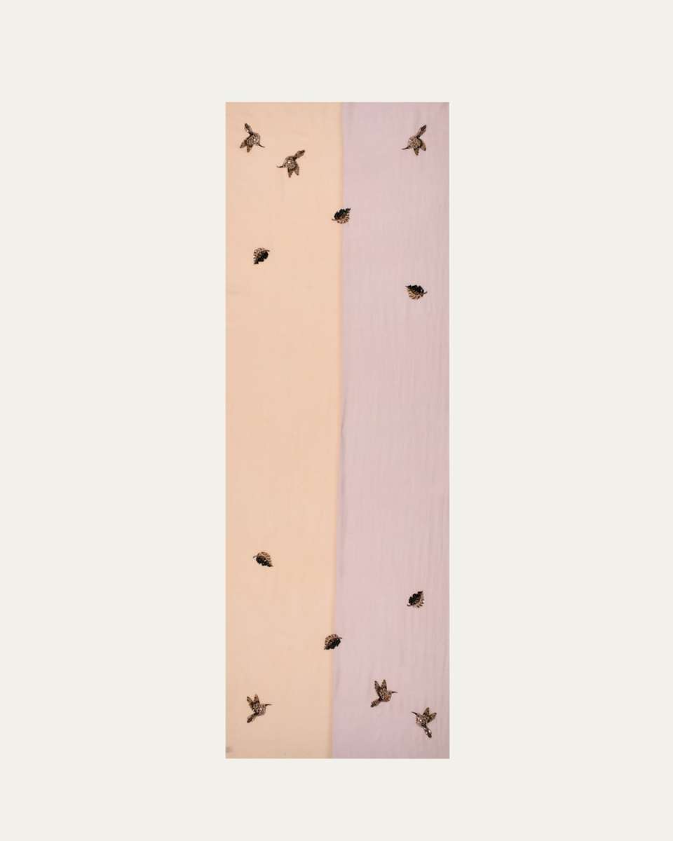 Bird Sequined Merino Wool Scarf