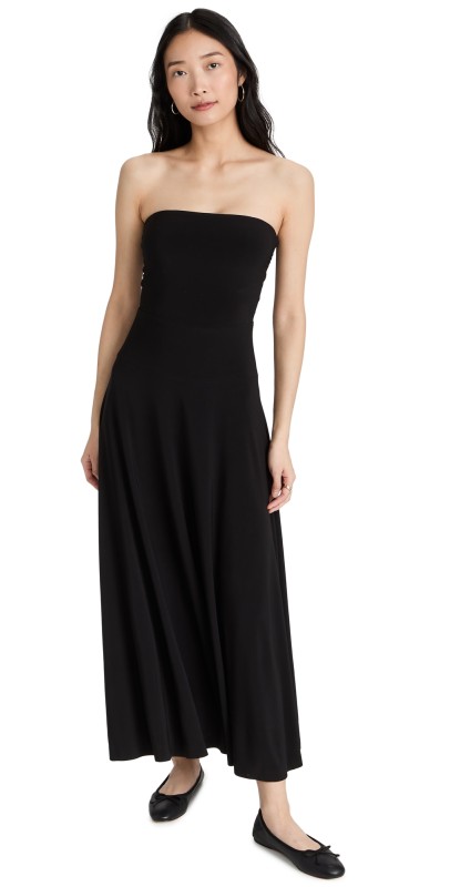 Norma Kamali Strapless Flared Dress To Midcalf Black
