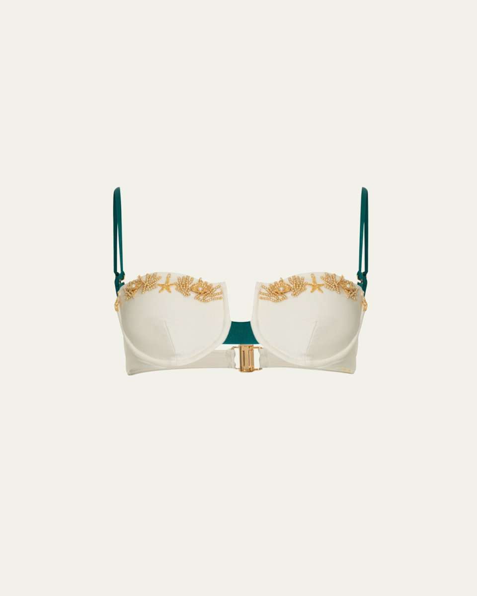 Portofino Hand-Beaded Bikini Top
