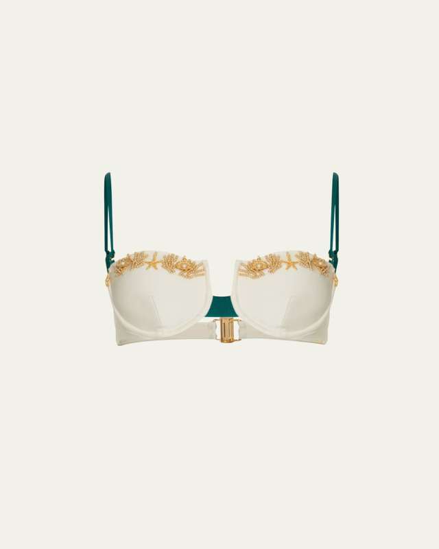 Portofino Hand-Beaded Bikini Top