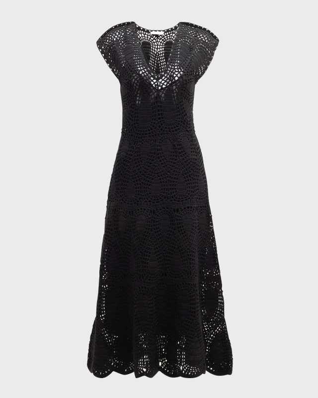 Waldman Crochet Wool Cashmere Dress