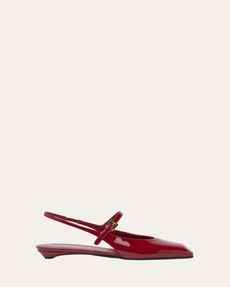 Vernice Patent Leather Mary Jane Slingback Ballerina Flats