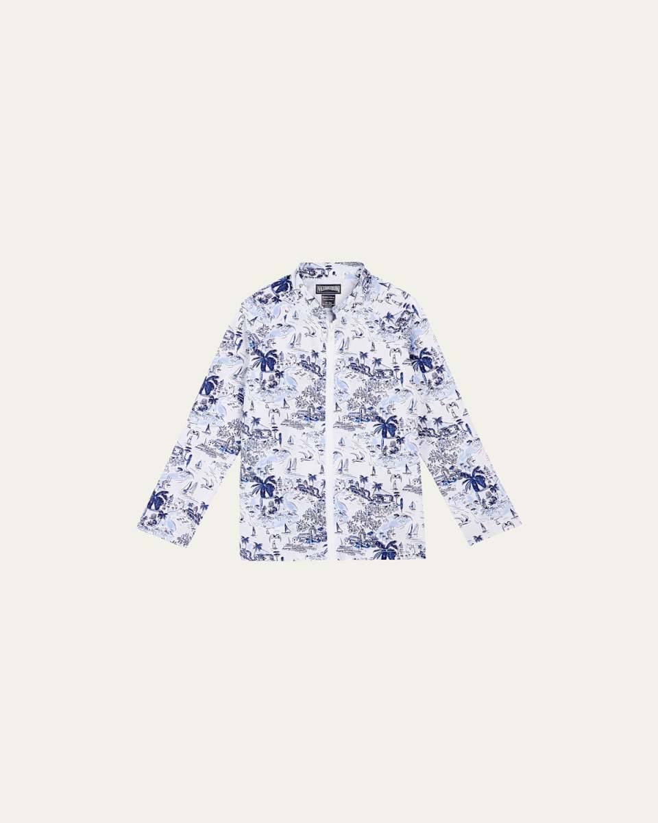 Boy's Ginko Printed Rashguard, Size 2-12