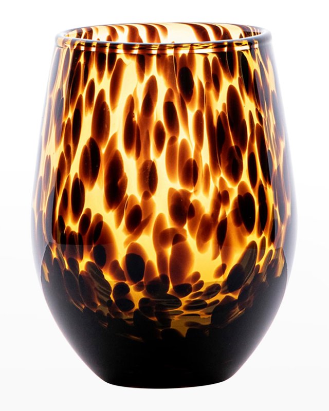 Puro Stemless Wine Glass - Tortoiseshell
