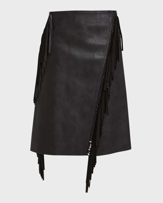 Alter Mat Faux Leather Fringe Skirt