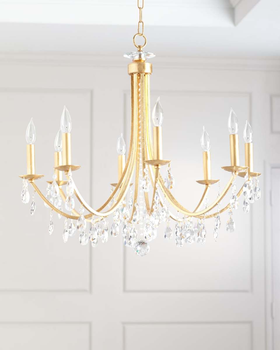 Hampton 8-Light Antiqued Gold Chandelier