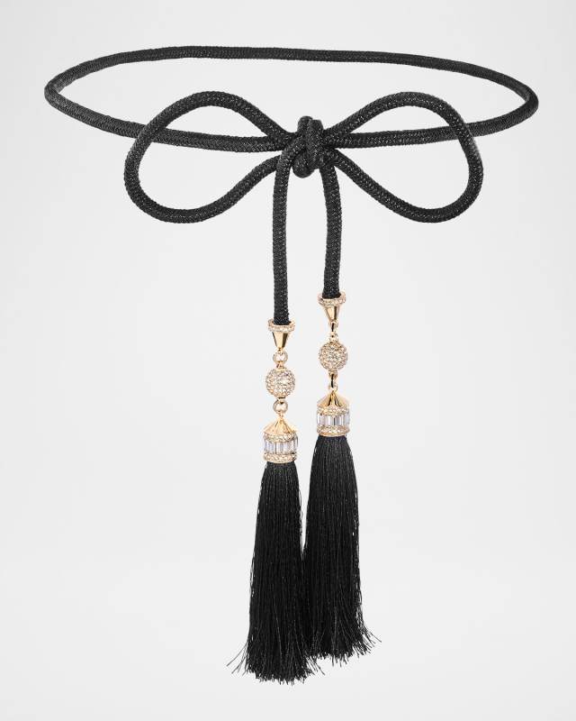 Tassel Crystal Skinny Belt