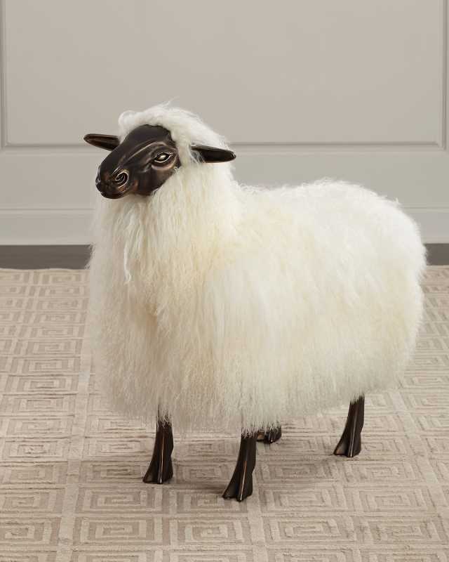 Magali Sheepskin Bench