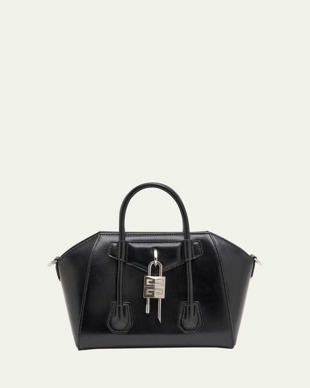 Antigona Lock Mini Top Handle Bag in Box Leather