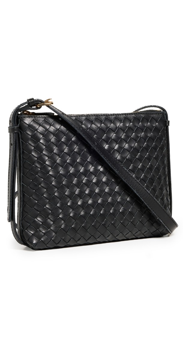Madewell Puffy Woven Crossbody Bag Warm Coff