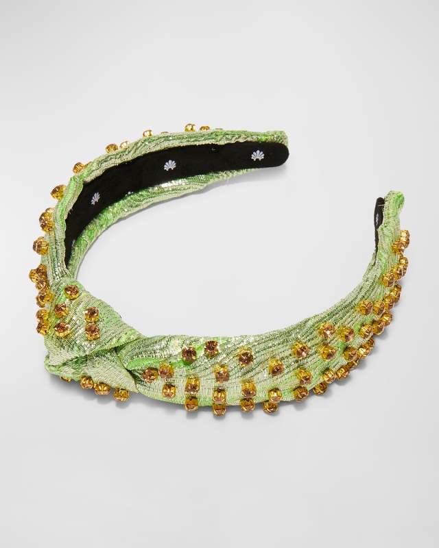 Embellished Knotted Brocade Headband