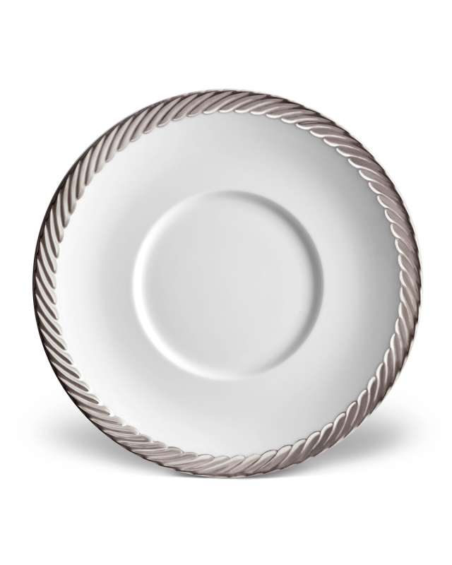 Corde Saucer, White/Silver