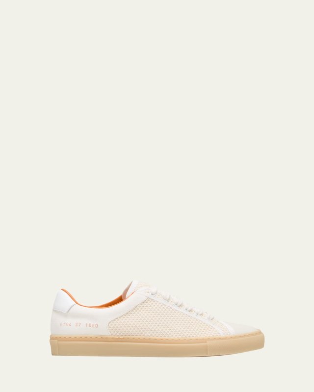 Retro Leather Weave Low-Top Sneakers