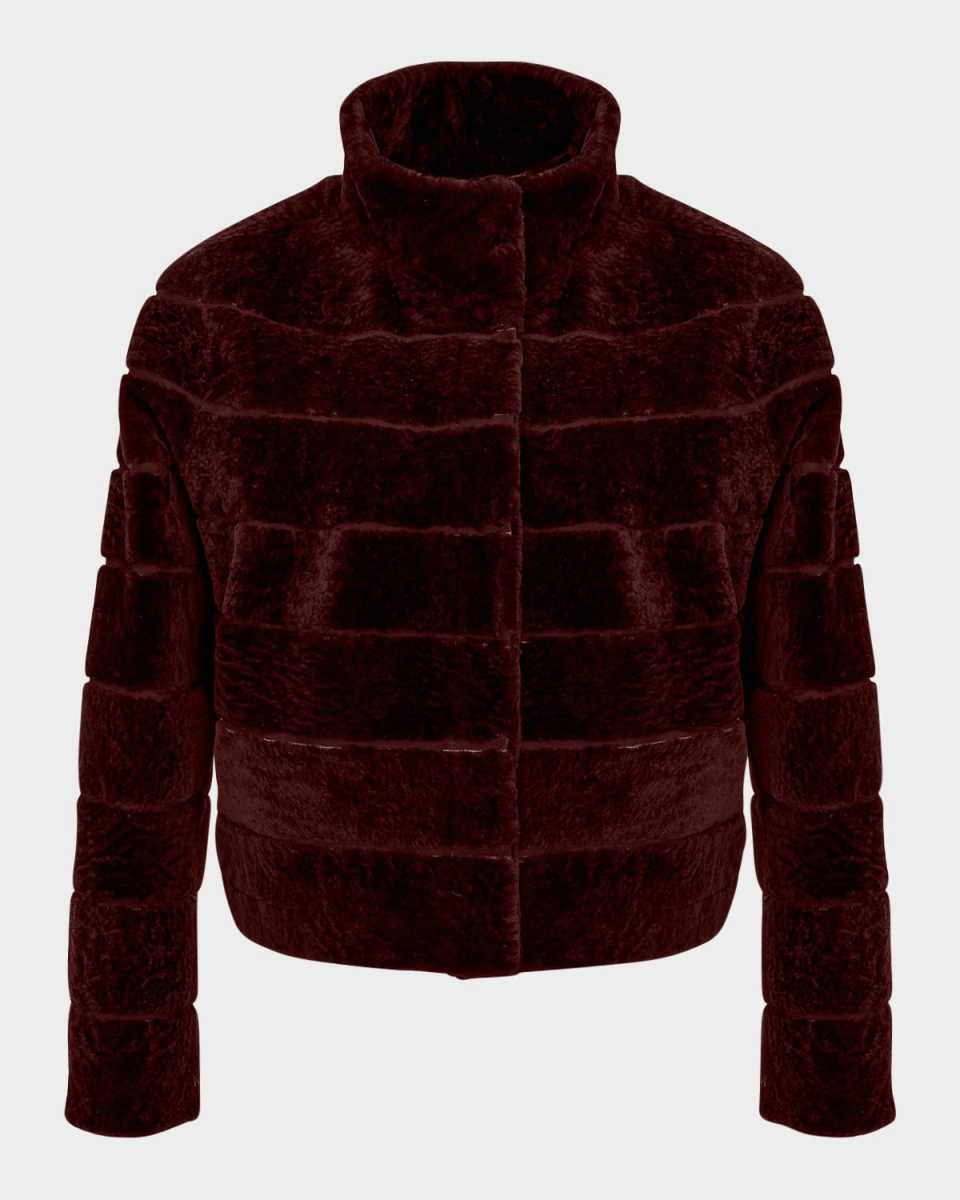 Reversible Textured Lamb Shearling Jacket