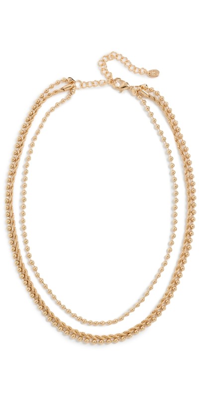 Argento Vivo Sphere & Rope Layer Necklace Gold