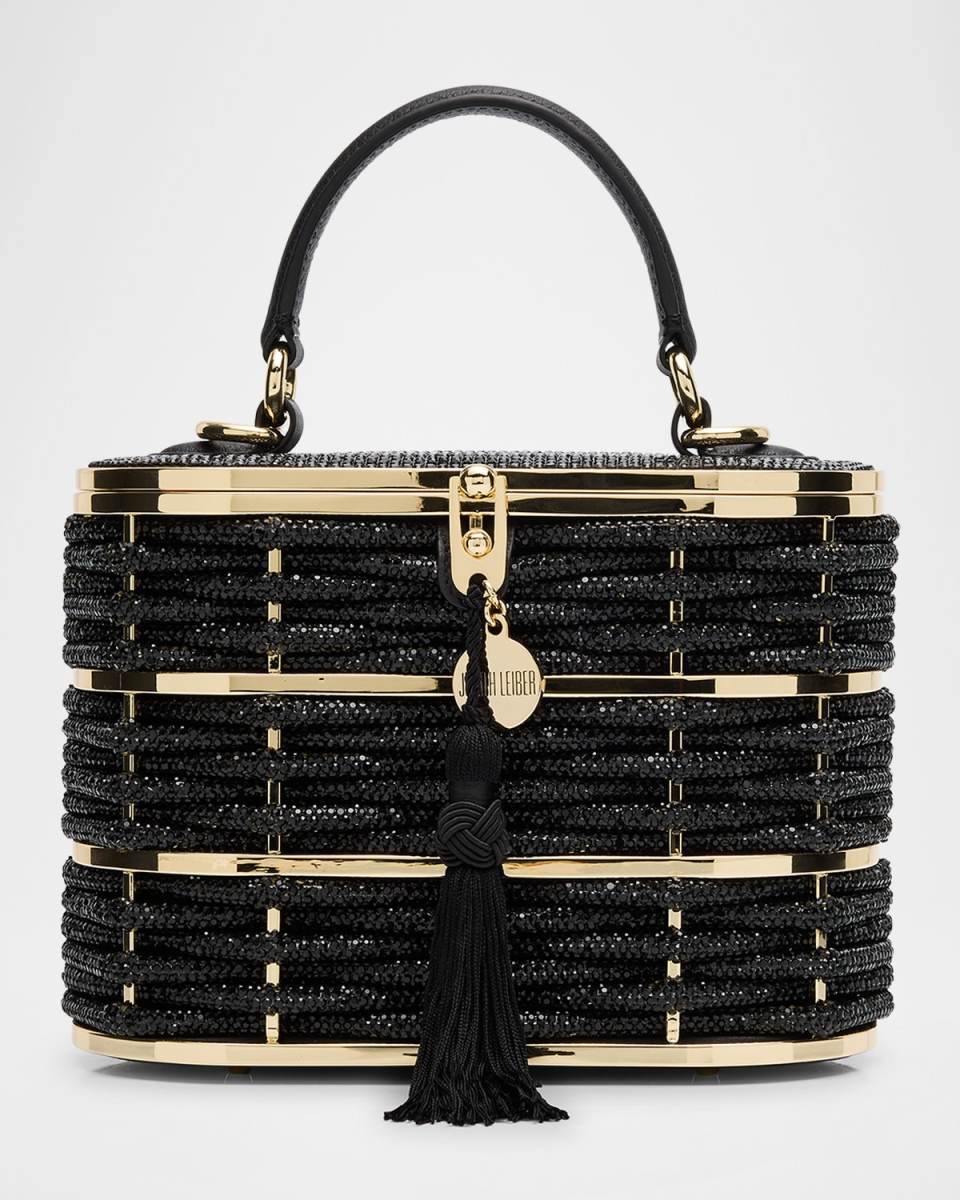 Willow Woven Crystal Basket Top-Handle Bag